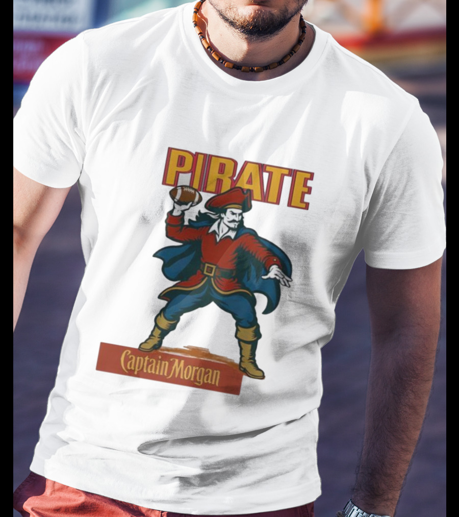 Captain Morgan Pirate Football Throwback T-Shirt