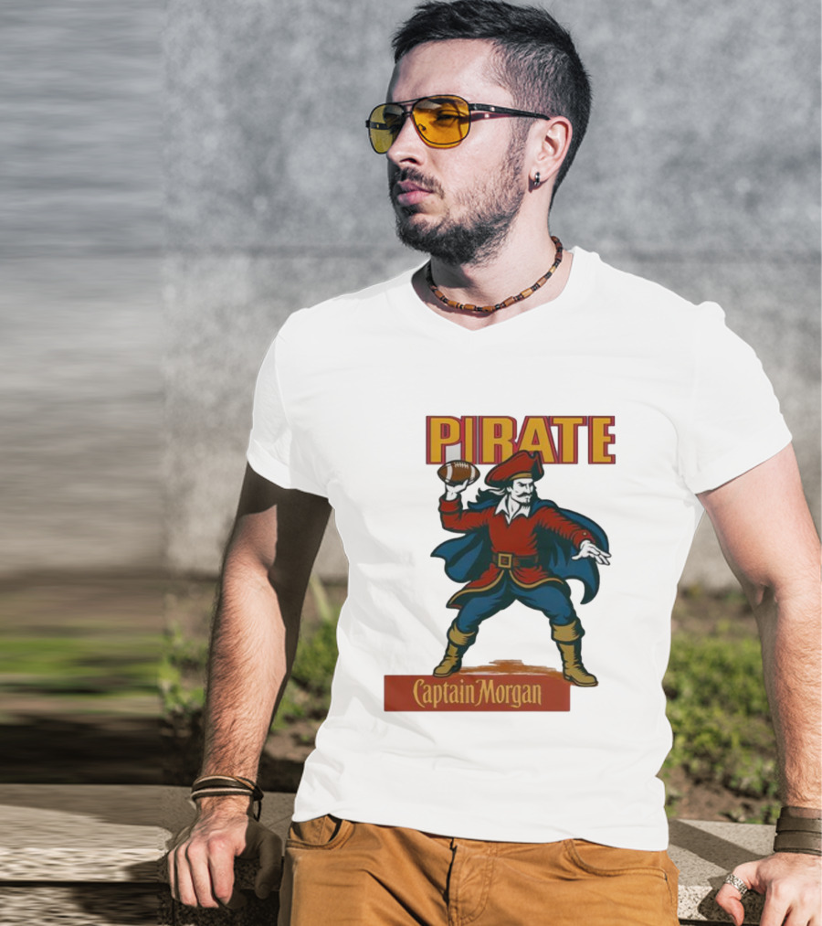 Captain Morgan Pirate Football Throwback T-Shirt