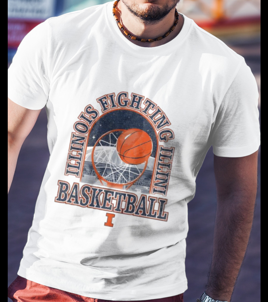 Fighting Illini Basketball Illinois State Farm Center Arch T-Shirt