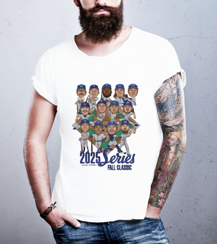 Los Angeles Dodgers 2025 Series Fall Classic Baseball Team Caricature Players T-Shirt