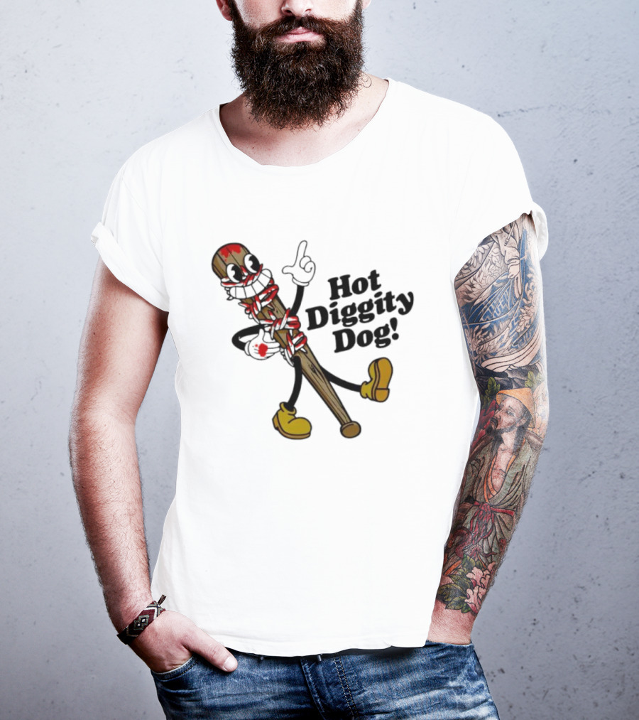 The Walking Dead 15th Anniversary Hot Diggity Dog Bat Character T-Shirt