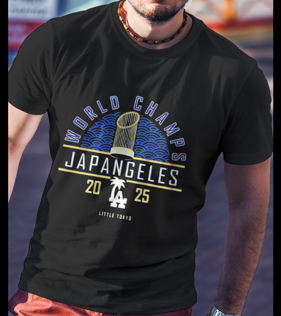 Japangeles World Champs 2025 Little Tokyo LA Palm Trophy T-Shirt