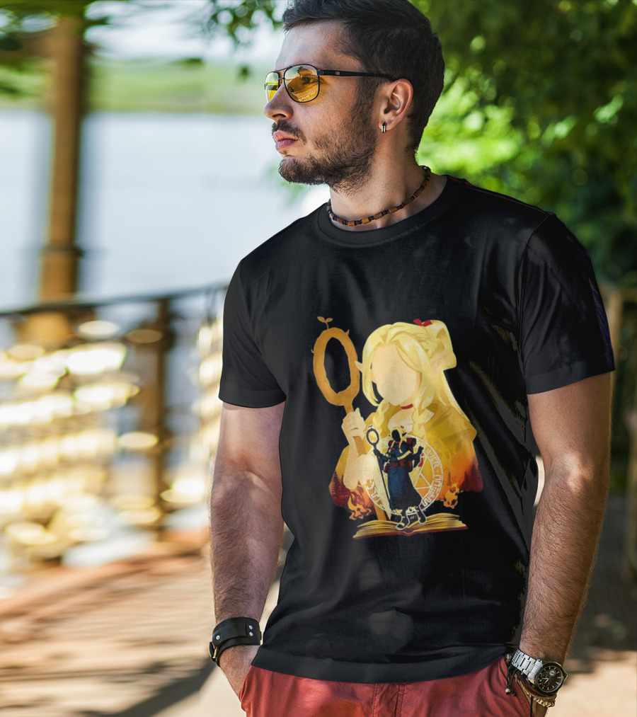 Marcille Donato Delicious In Dungeon Anime Arcane Revival Character With Magic Staff T-Shirt