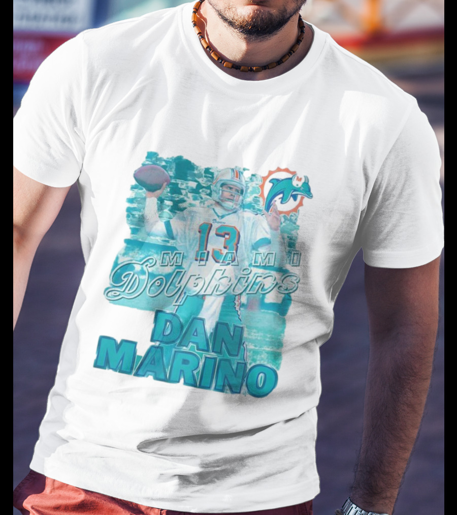 Dan Marino Miami Dolphins Football Number 13 MVP Retro T-Shirt
