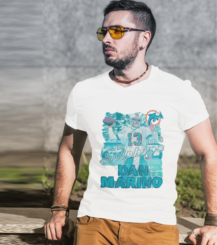 Dan Marino Miami Dolphins Football Number 13 MVP Retro T-Shirt
