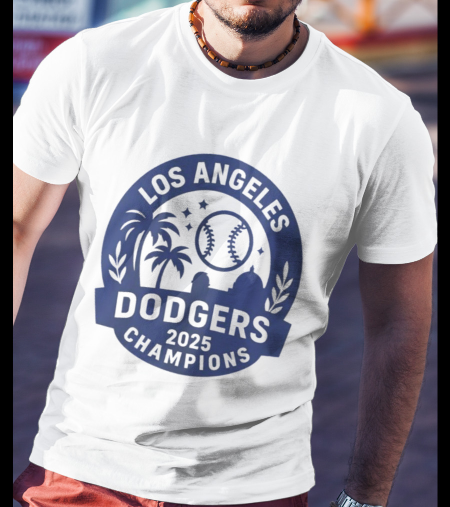 Los Angeles Dodgers 2025 Champions MLB Baseball Palme Stars Vintage Style T-Shirt