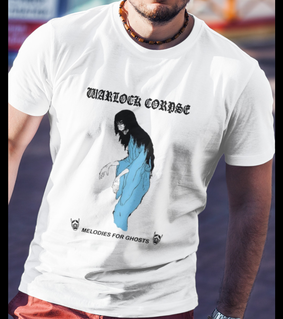 Warlock Corpse Melodies For Ghosts Eerie Blue Spirit Apparition T-Shirt