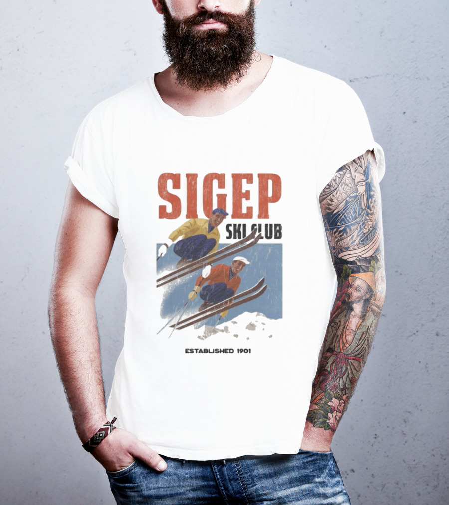 SIGEP Ski Club Est 1901 Sigma Phi Epsilon Retro Style T-Shirt