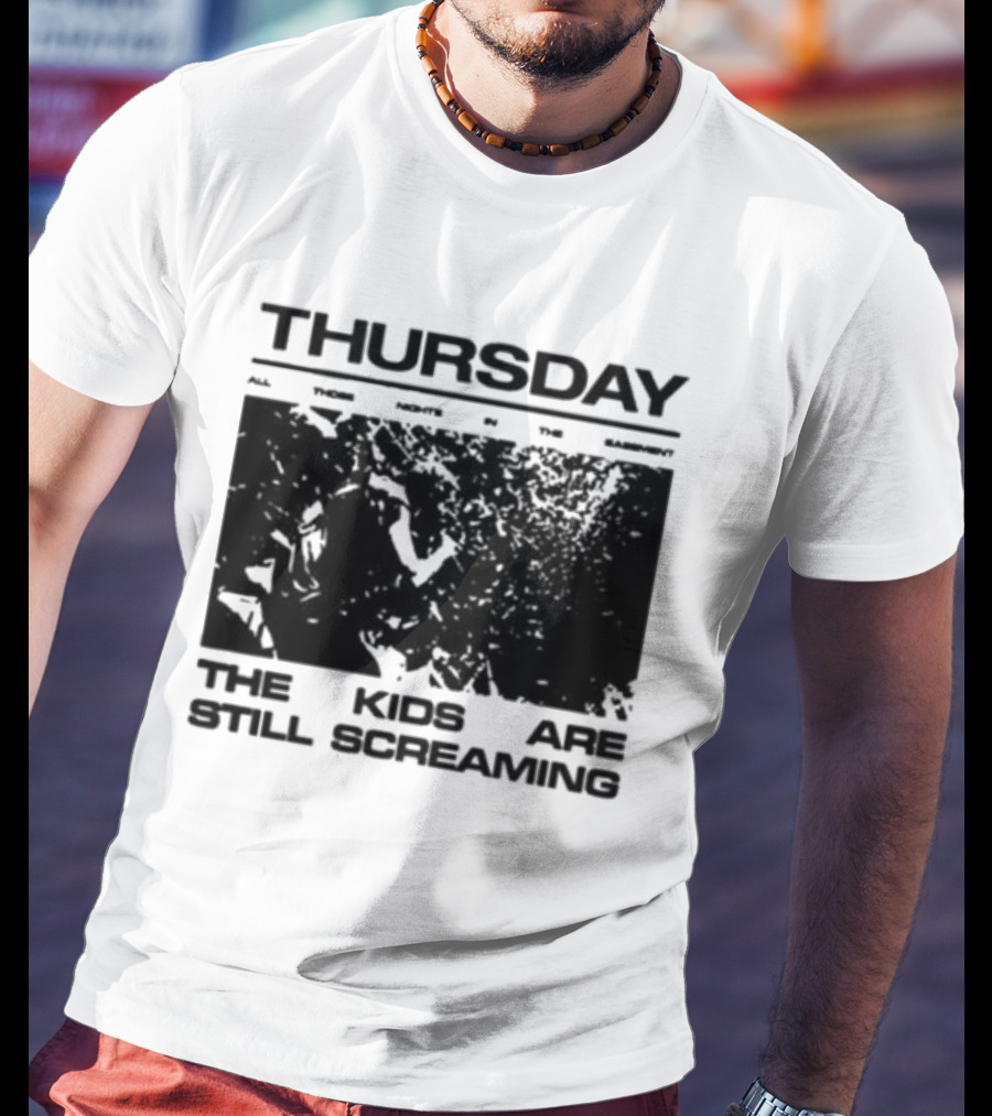 Thursday The Kids Are Still Screaming Grunge Style Vintage Comic Face T-Shirt