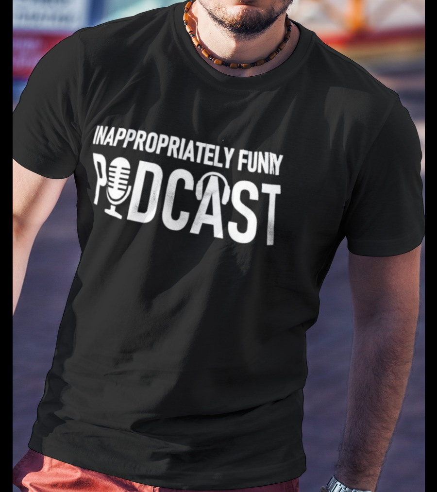 Inappropriately Funny Podcast Microphone Headphones T-Shirt
