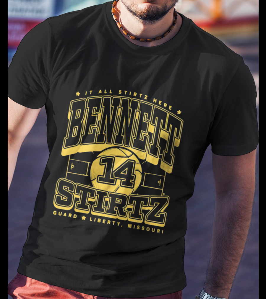 Bennett Stirtz 14 It All Stirtz Here Guard Liberty Missouri Basketball T-Shirt