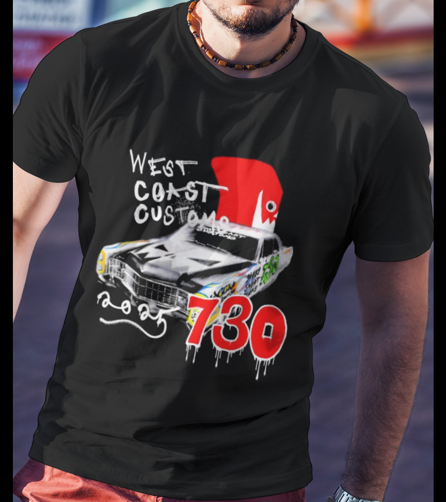 West Coast Customs 2025 Car With Red Shark Fin 730 T-Shirt