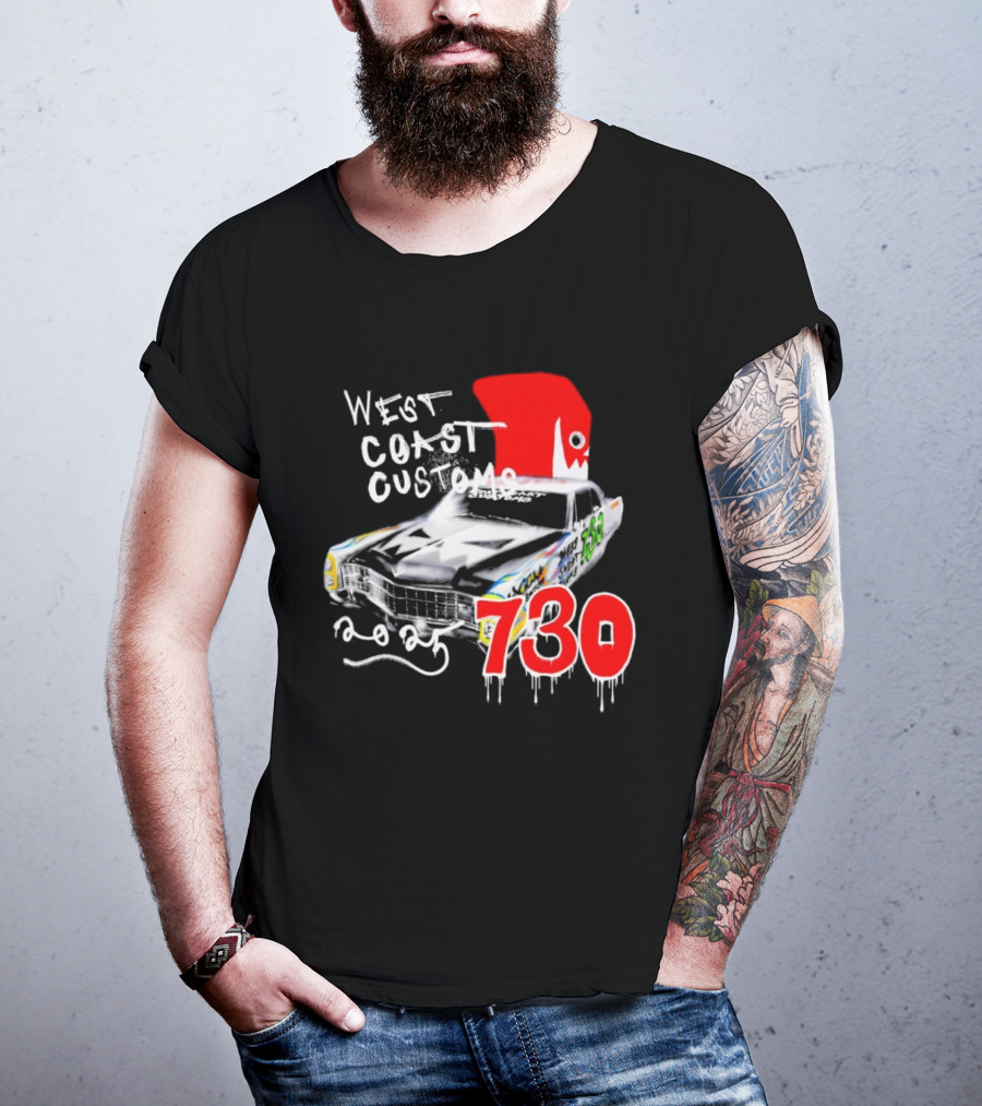 West Coast Customs 2025 Car With Red Shark Fin 730 T-Shirt