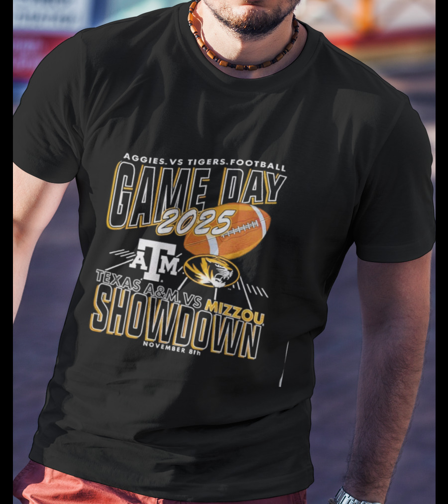 Aggies Vs Tigers Football Game Day 2025 Texas A&M Vs Mizzou Showdown November 8th T-Shirt