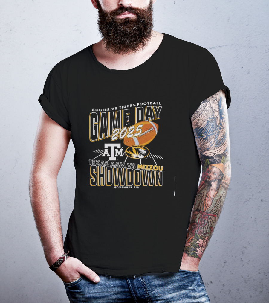 Aggies Vs Tigers Football Game Day 2025 Texas A&M Vs Mizzou Showdown November 8th T-Shirt