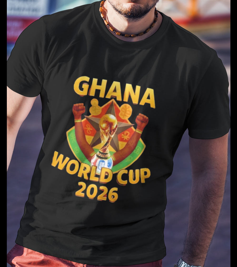 Ghana World Cup 2026 Soccer Trophy Celebration T-Shirt