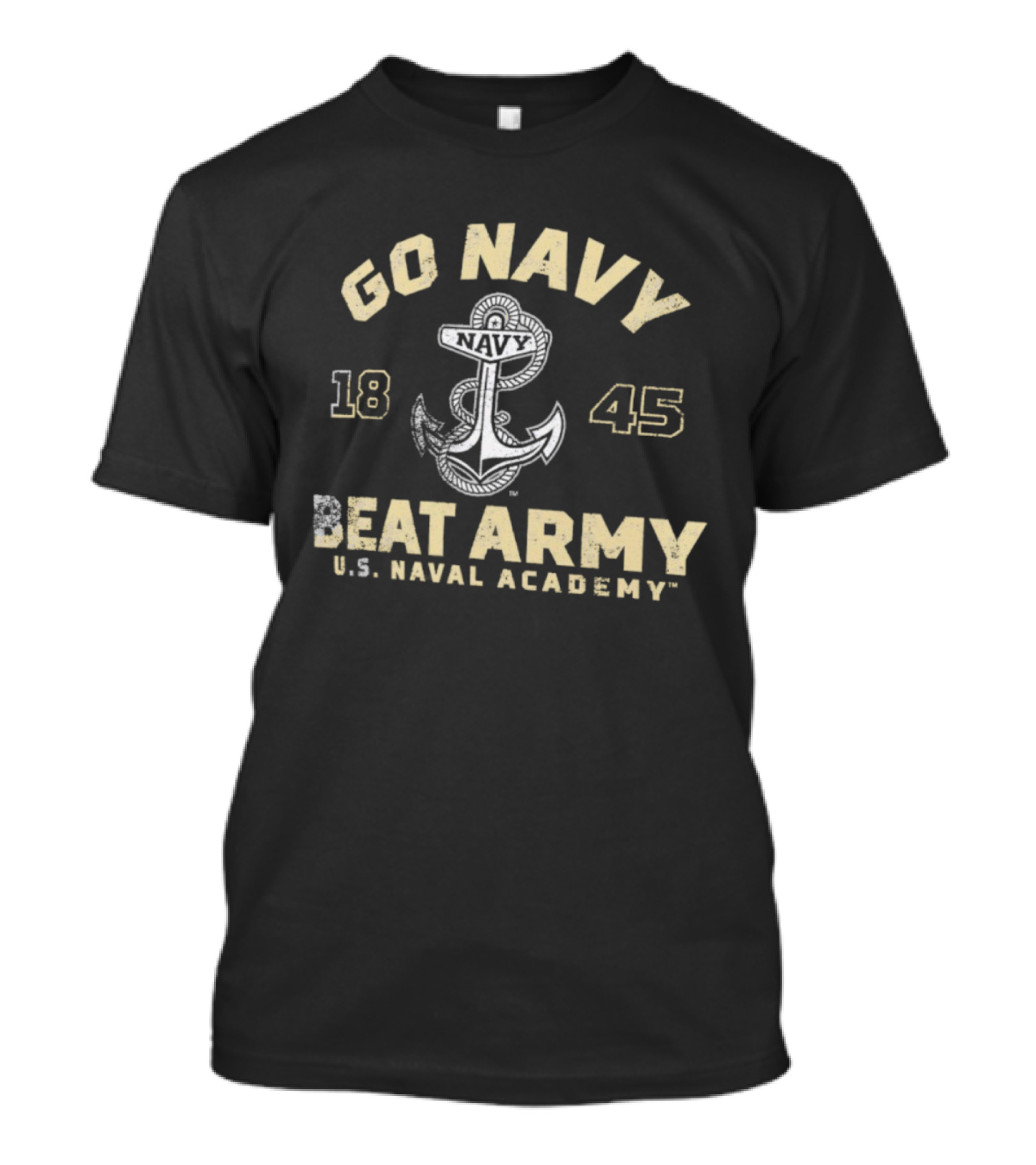 Go Navy Beat Army US Naval Academy 1845 Anchor Logo T-Shirt