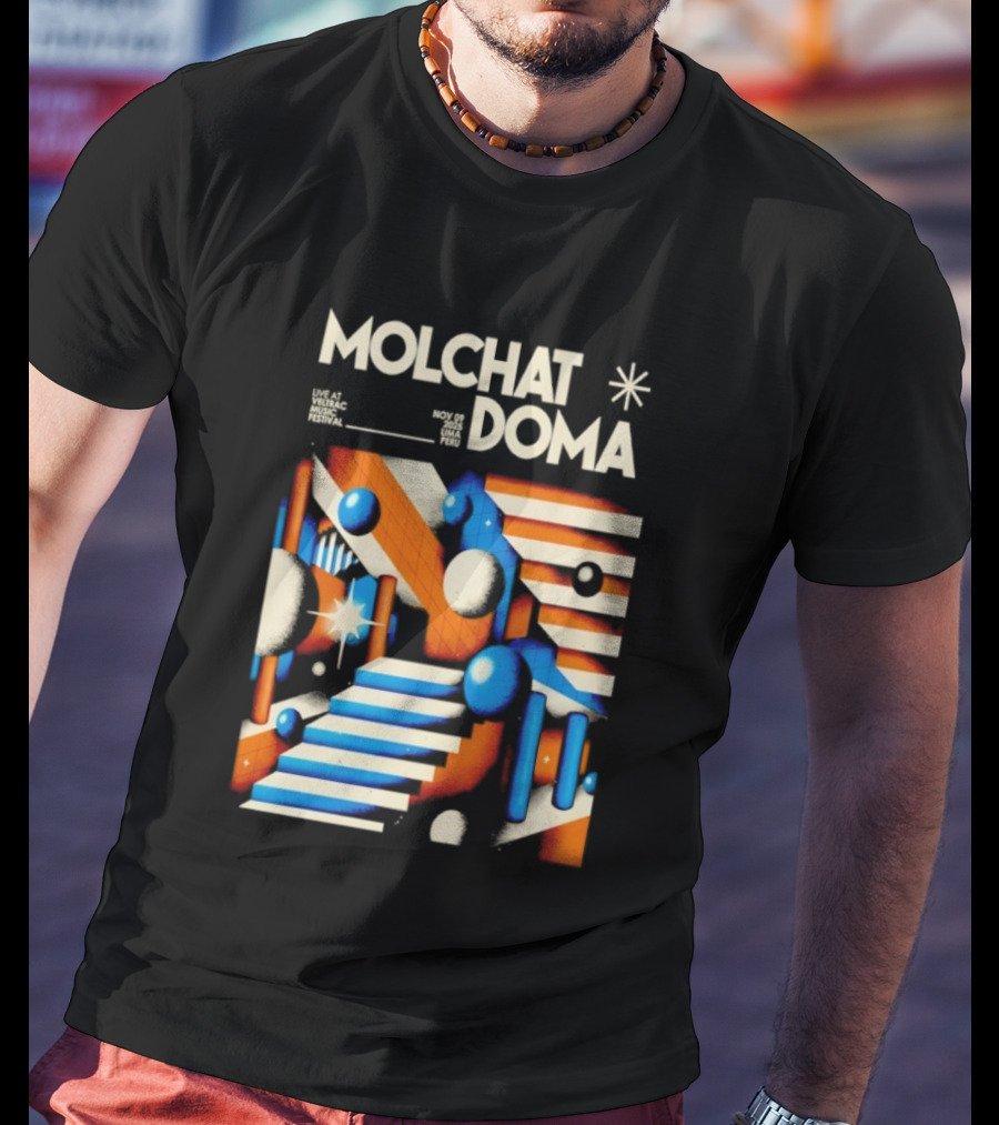 Molchat Doma Veltrac Music Festival 2025 Retro Futuristic Geometric Design T-Shirt