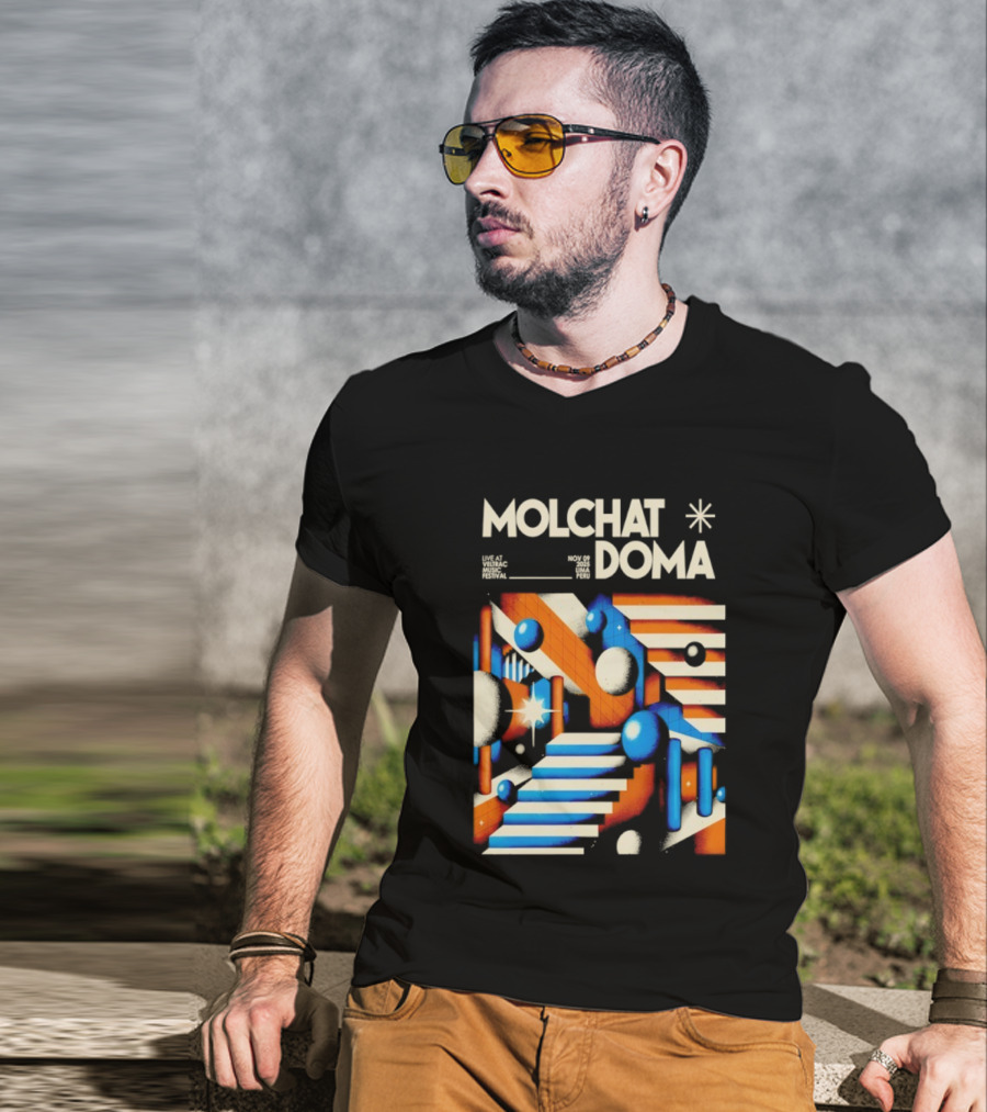 Molchat Doma Veltrac Music Festival 2025 Retro Futuristic Geometric Design T-Shirt