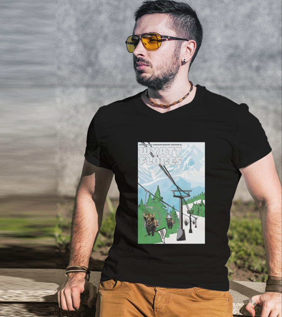 Wyatt Flores Nov 8 2025 Commodore Ballroom Vancouver BC Ski Lift Buffalo Artwork T-Shirt