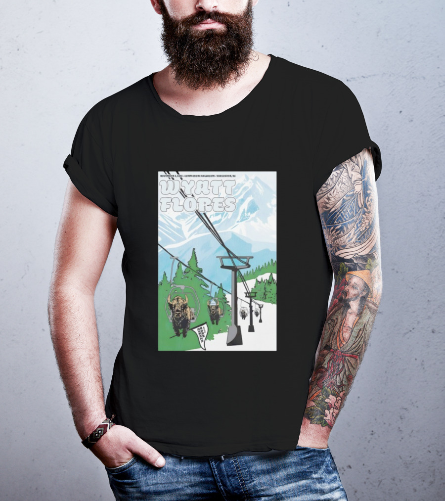 Wyatt Flores Nov 8 2025 Commodore Ballroom Vancouver BC Ski Lift Buffalo Artwork T-Shirt