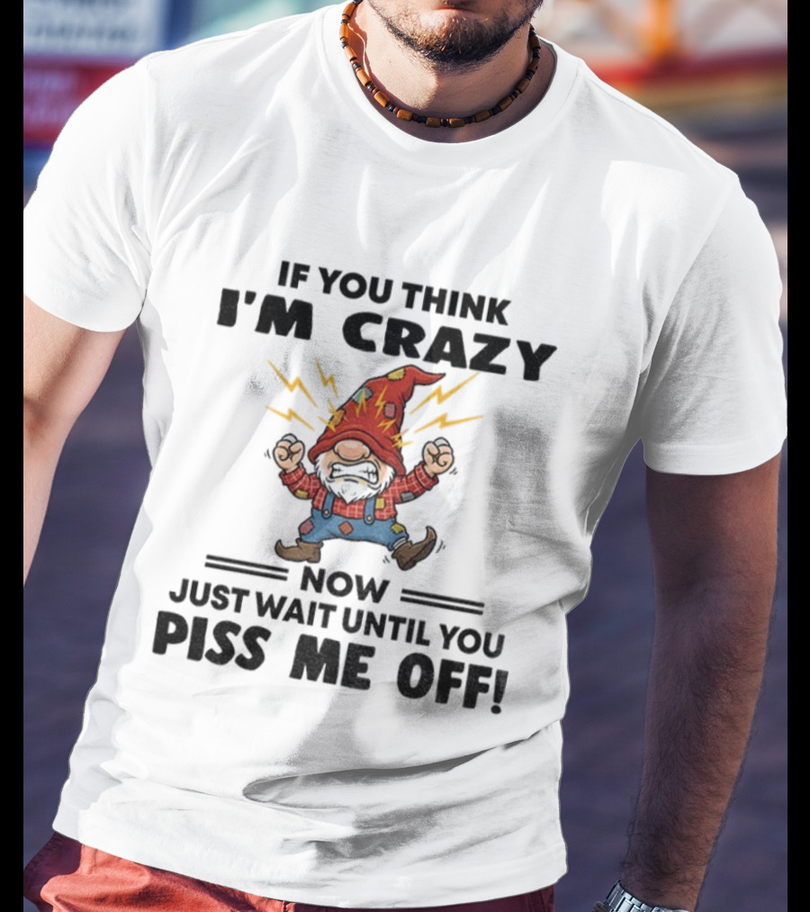 If You Think I'm Crazy Now Just Wait Until You Piss Me Off Grumpy Gnome Lightning Hat T-Shirt