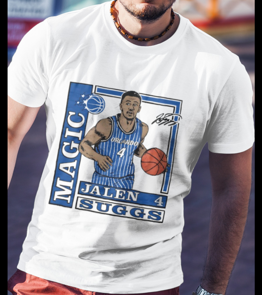 Orlando Magic Jalen Suggs Signature Wax Pack Basketball Player Number 4 T-Shirt