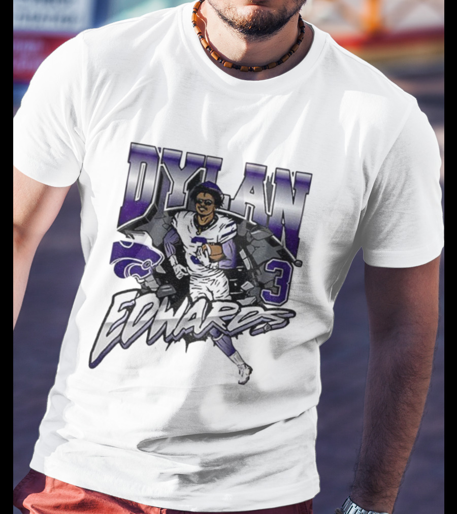 Dylan Edwards 3 Kansas State Wildcats Football NFL 2025 Vintage T-Shirt