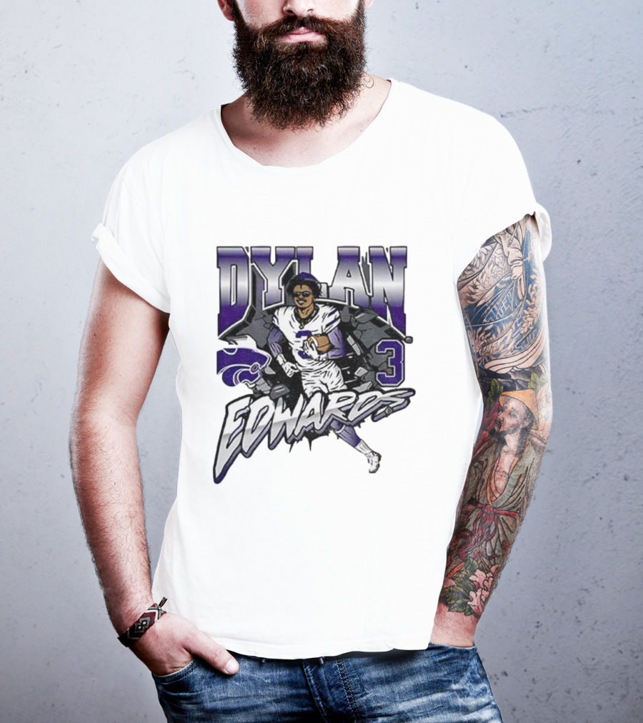Dylan Edwards 3 Kansas State Wildcats Football NFL 2025 Vintage T-Shirt