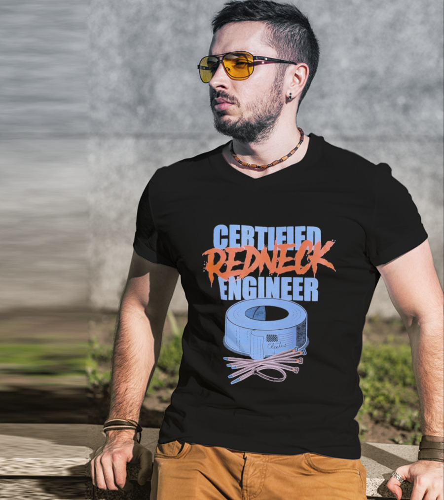 Certified Redneck Engineer Cleetus McFarland Duct Tape Wiring T-Shirt