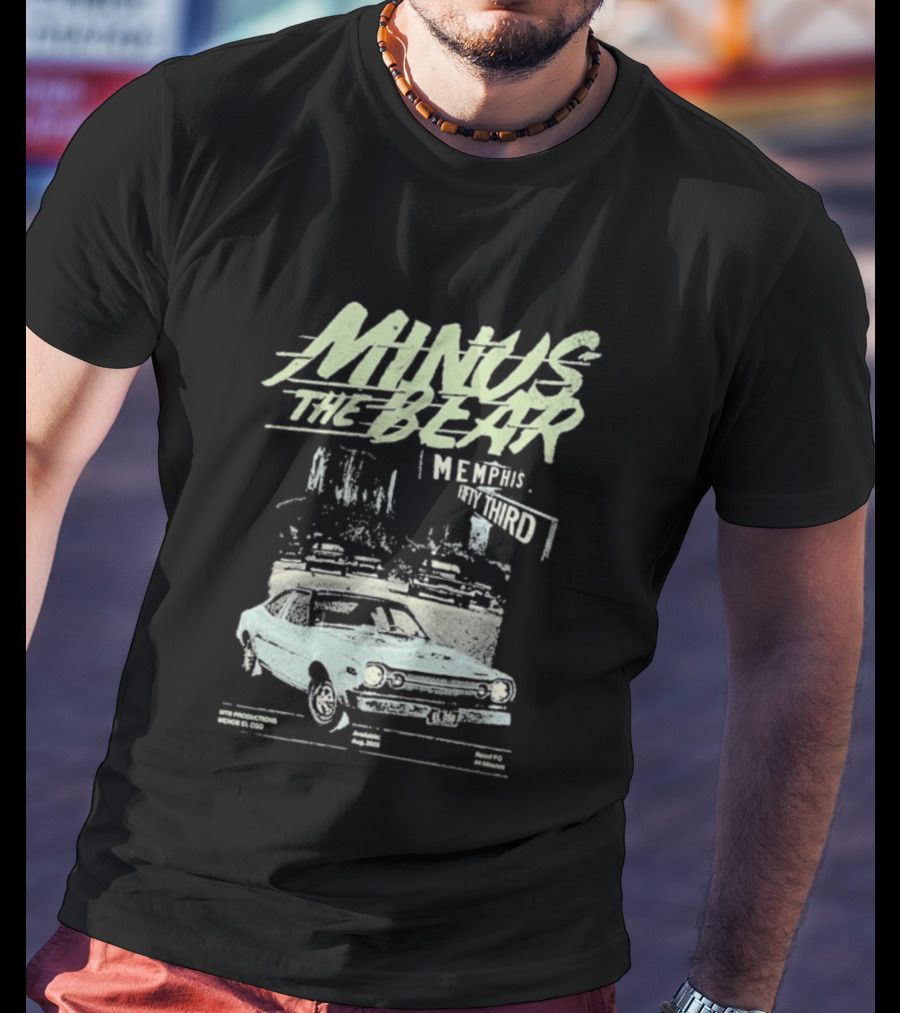 Minus The Bear Memphis & 53rd Vintage Car Illustration T-Shirt