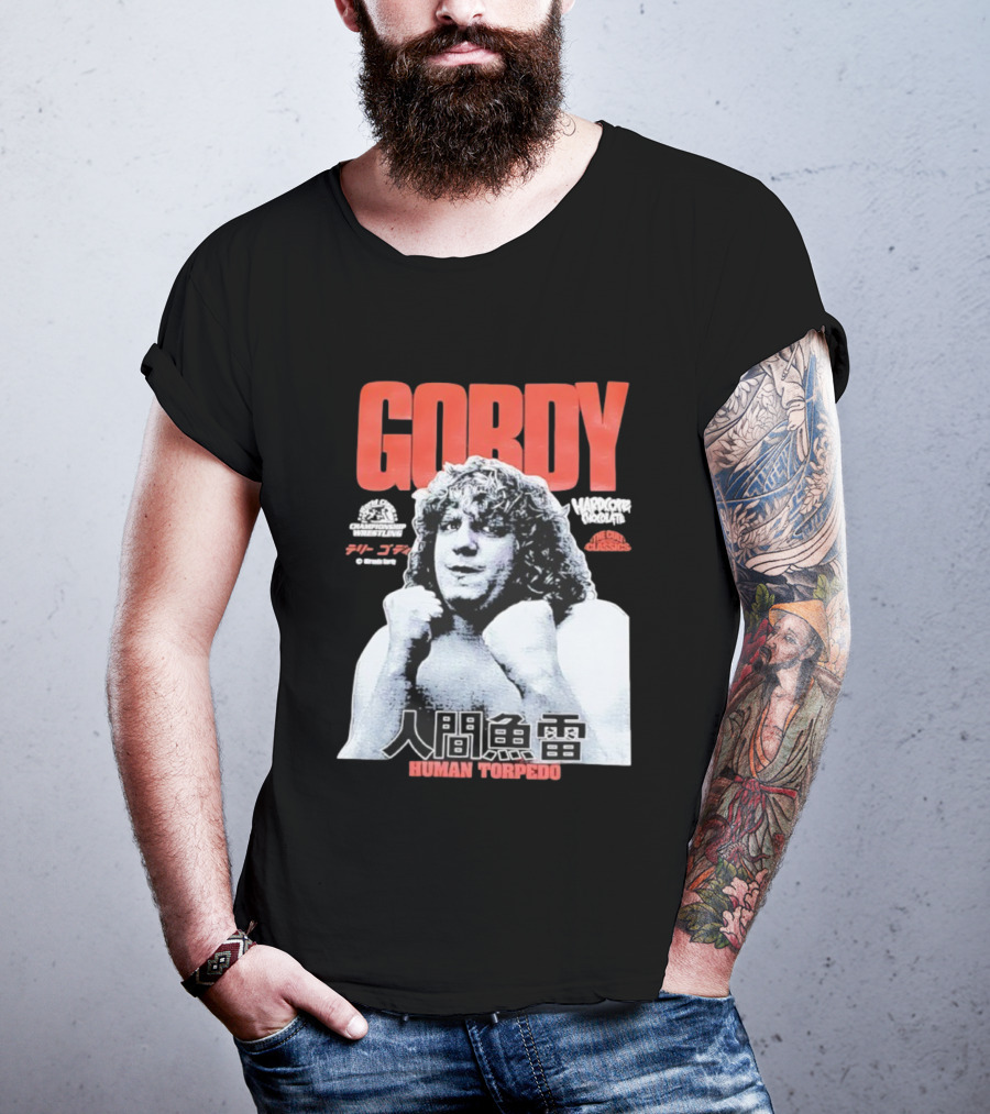 Gordy Human Torpedo Terry Championship Wrestling Hardcore Legend T-Shirt