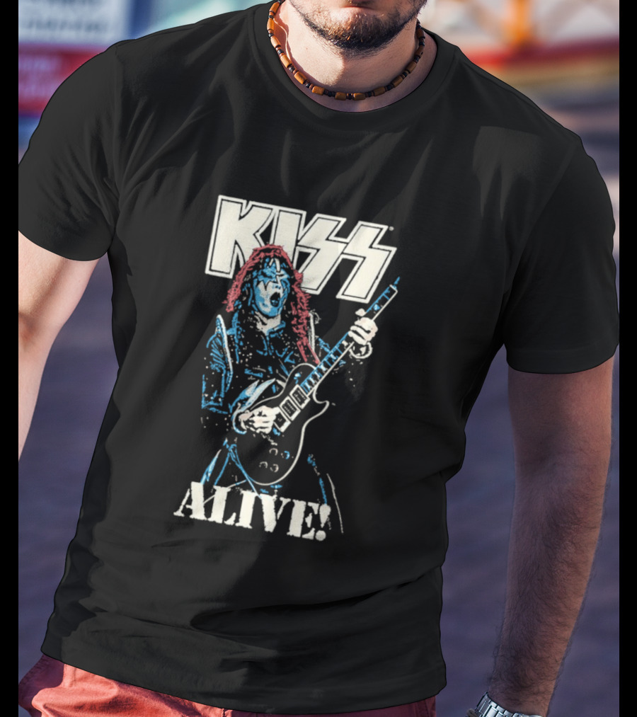 KISS Alive Spaceman Guitarist Retro Style T-Shirt
