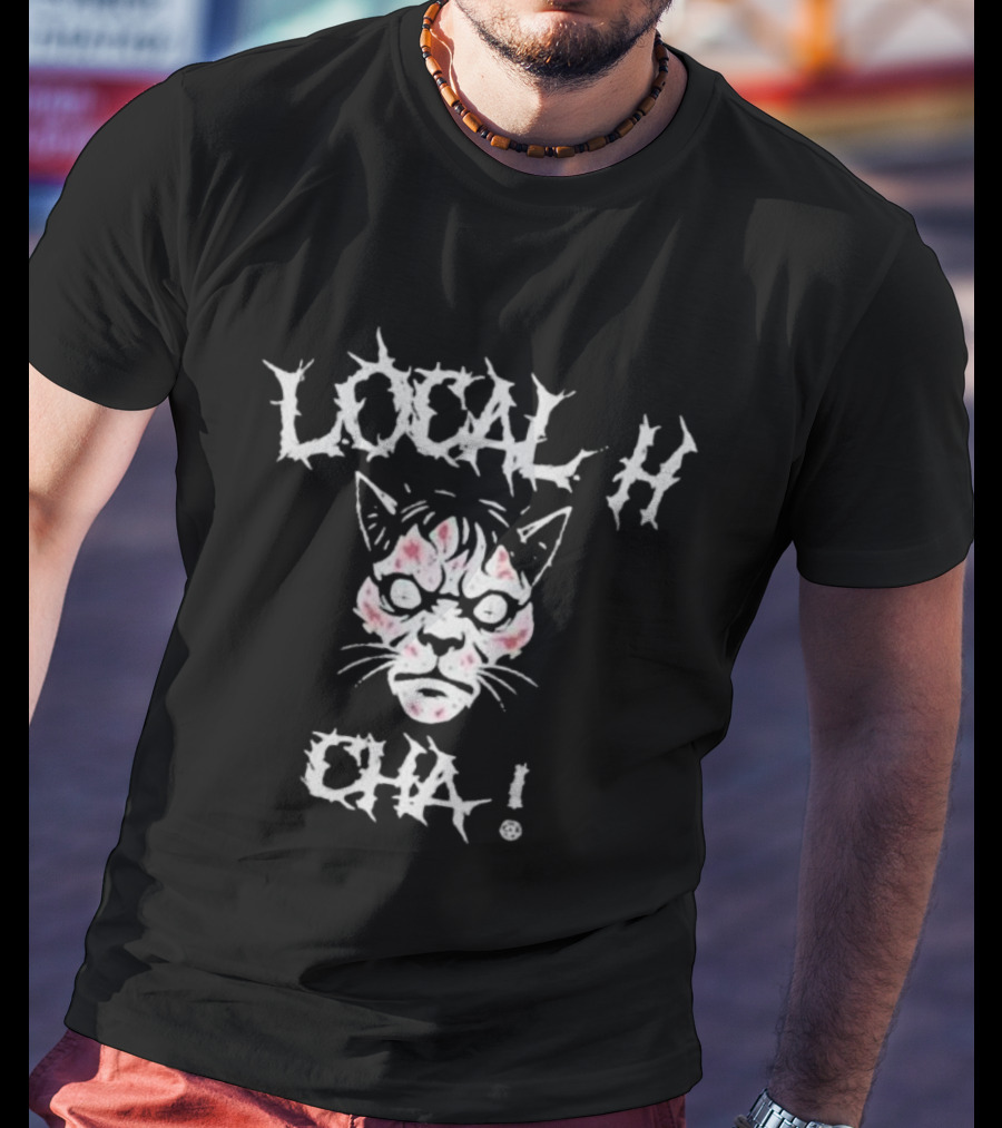 LOCAL H CHA Cat Face Design T-Shirt