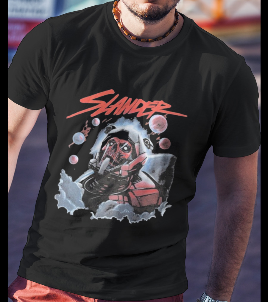Slander Skull Bubbles Red Mech Style T-Shirt