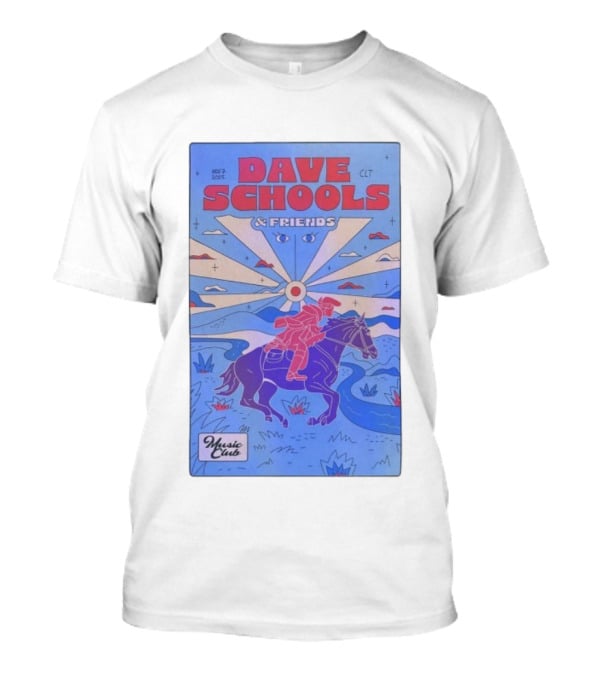 Dave Schools & Friends Nov 7 2025 Music Club Charlotte Rider Scenic Design T-Shirt