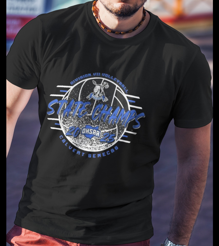 Division VII Volleyball Calvert Senecas 2025 OHSAA State Champs T-Shirt