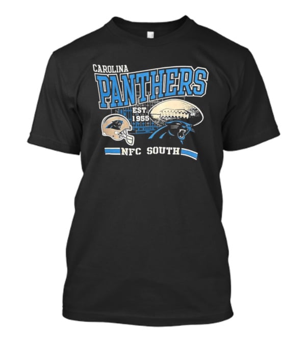 Carolina Panthers Est 1955 NFC South Helmet And Panther Graphic T-Shirt