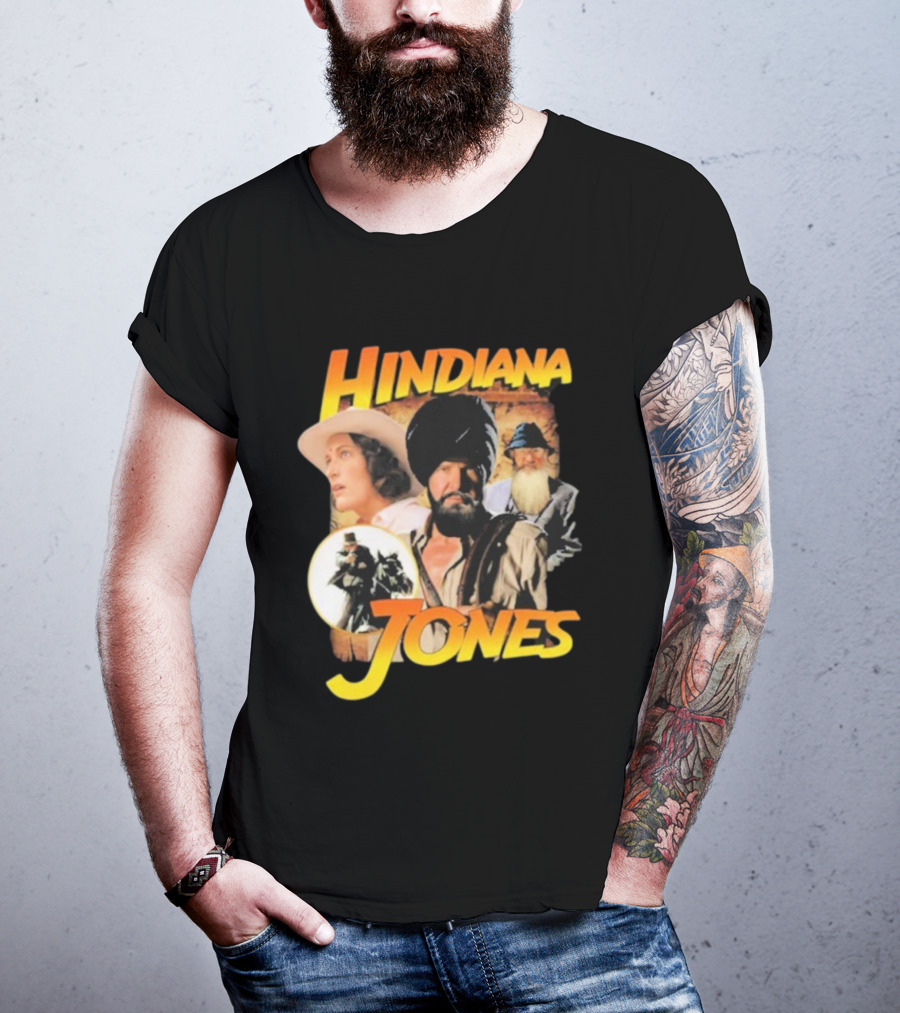 Hindiana Jones Adventure Turban Fedora Characters Indiana Jones Movie Theme T-Shirt