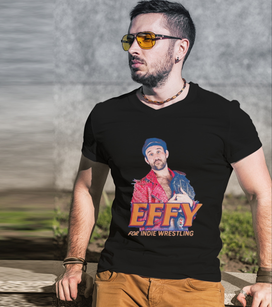 Effy Indie Wrestling Champion Red Jacket Photo T-Shirt
