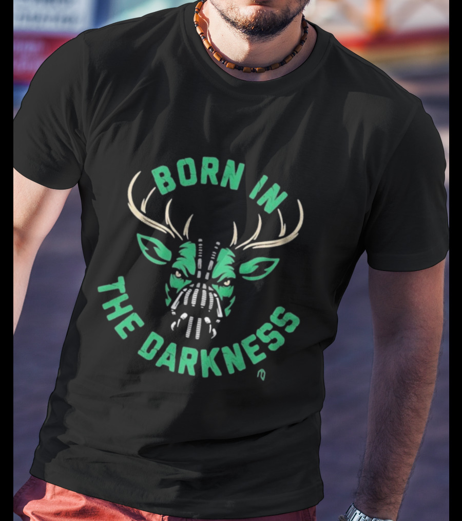 Milwaukee Bucks Born In The Darkness Deer Face Mask T-Shirt