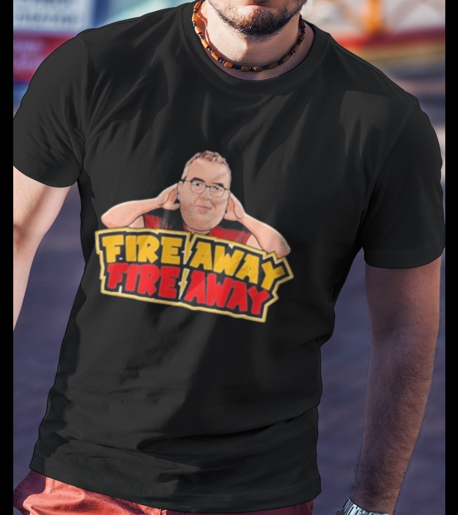 Stephen Bunting Fire Away Dart Player Cartoon Character Blocking Ears T-Shirt