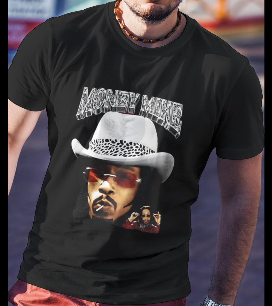 Money Mike Friday After Next Character Big Face White Hat Sunglasses T-Shirt
