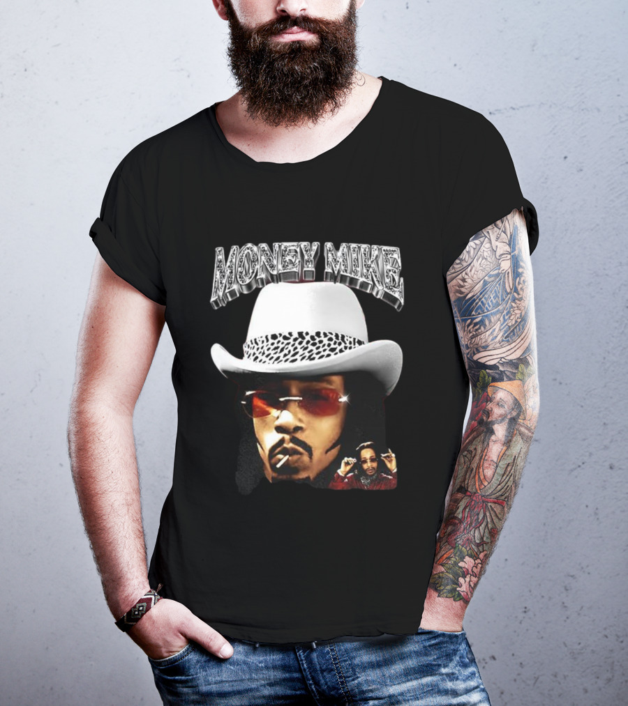 Money Mike Friday After Next Character Big Face White Hat Sunglasses T-Shirt