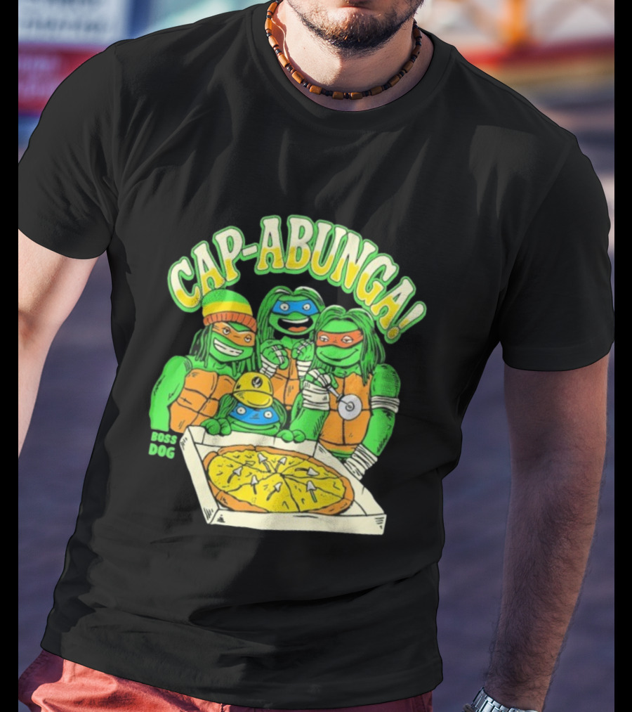 Teenage Mutant Ninja Turtles Cap Abunga Pizza Party Boss Dog T-Shirt