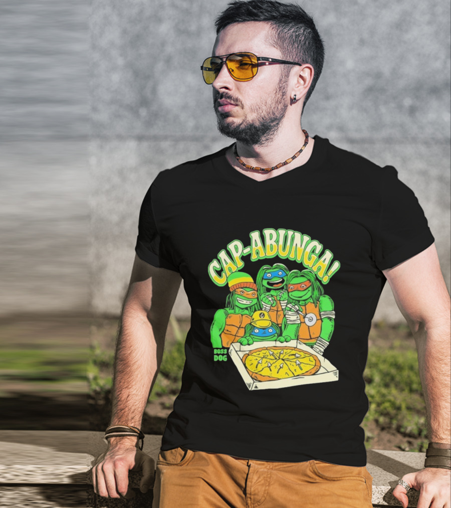 Teenage Mutant Ninja Turtles Cap Abunga Pizza Party Boss Dog T-Shirt