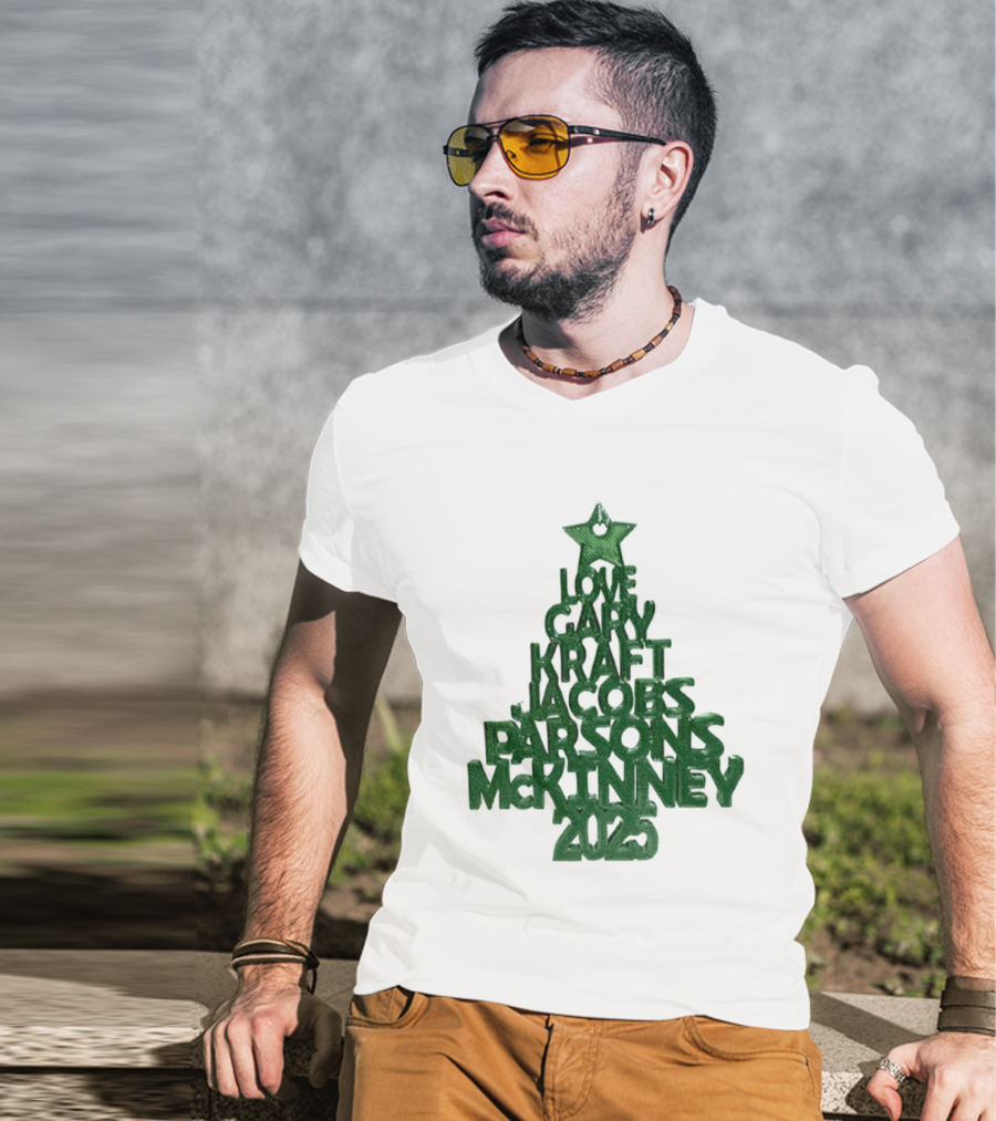 2025 Love Gary Kraft Jacobs Parsons McKinney Christmas Tree T-Shirt