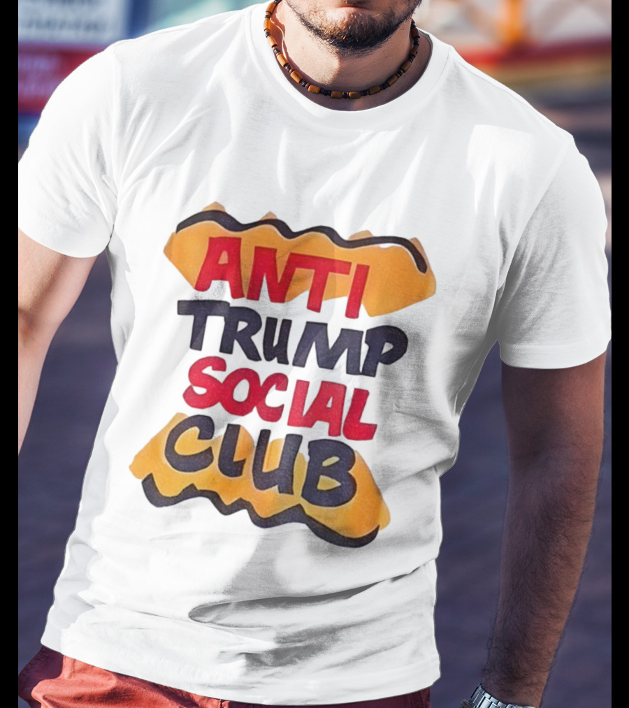 Anti Trump Social Club Parody Typography Political Statement T-Shirt