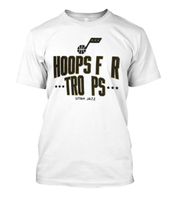 Utah Jazz NBA Basketball Hoops For Troops T-Shirt