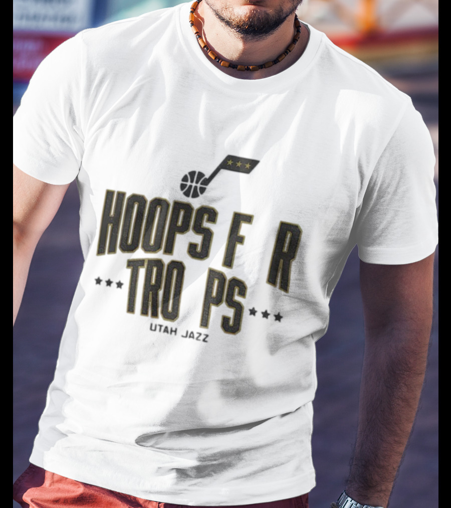 Utah Jazz NBA Basketball Hoops For Troops T-Shirt